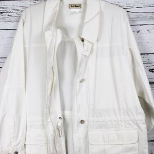 LL Bean white jacket xl A134